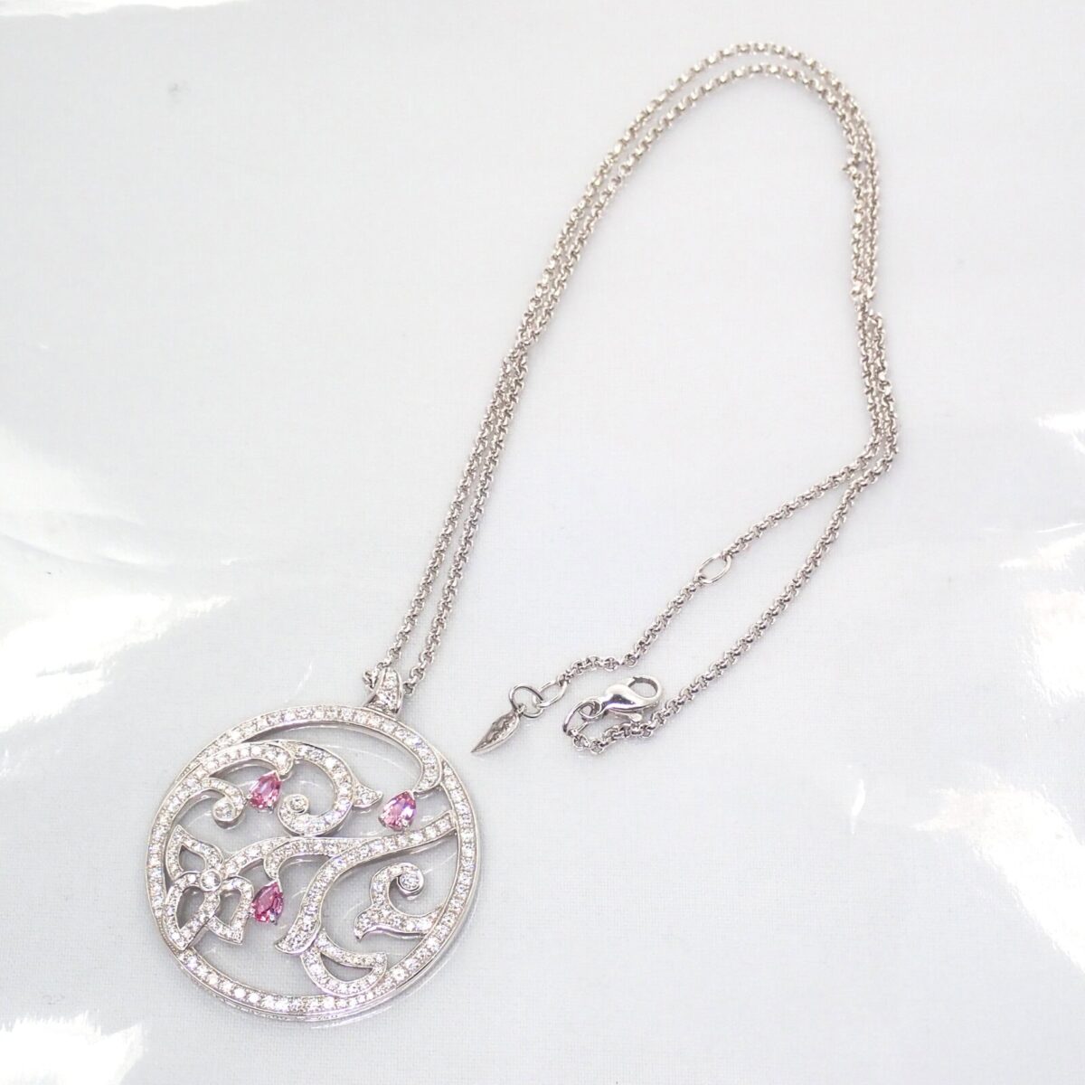 P1131502 PIAGET ピアジェ ライムライト ダイヤモンド ピンクサファイア ネックレス