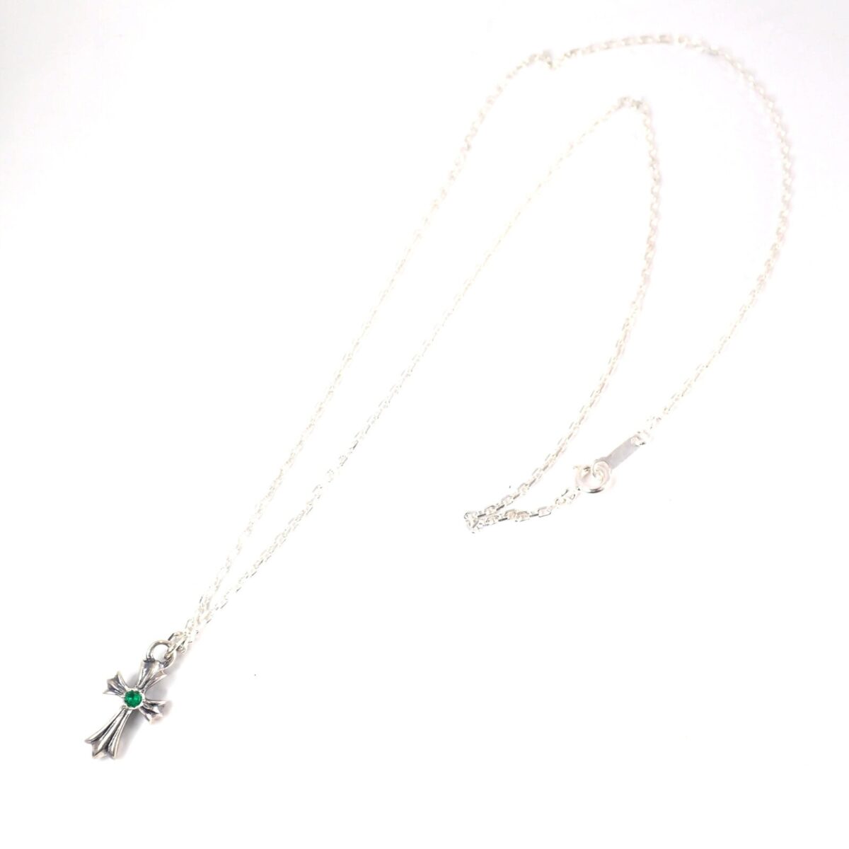 P4060036 クロス エメラルド 約0.1ct シルバー925 ネックレス