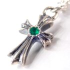 P4060043 クロス エメラルド 約0.1ct シルバー925 ネックレス