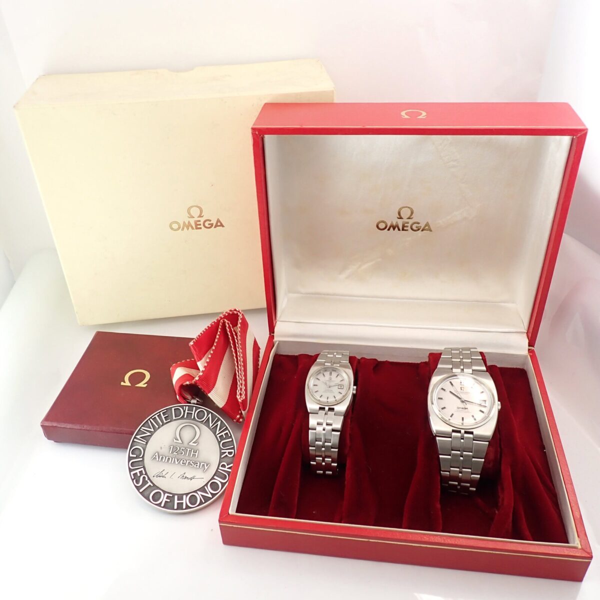 OMEGA コンステレーション 125th 記念モデル メンズ レディース2本セット メダル付き
