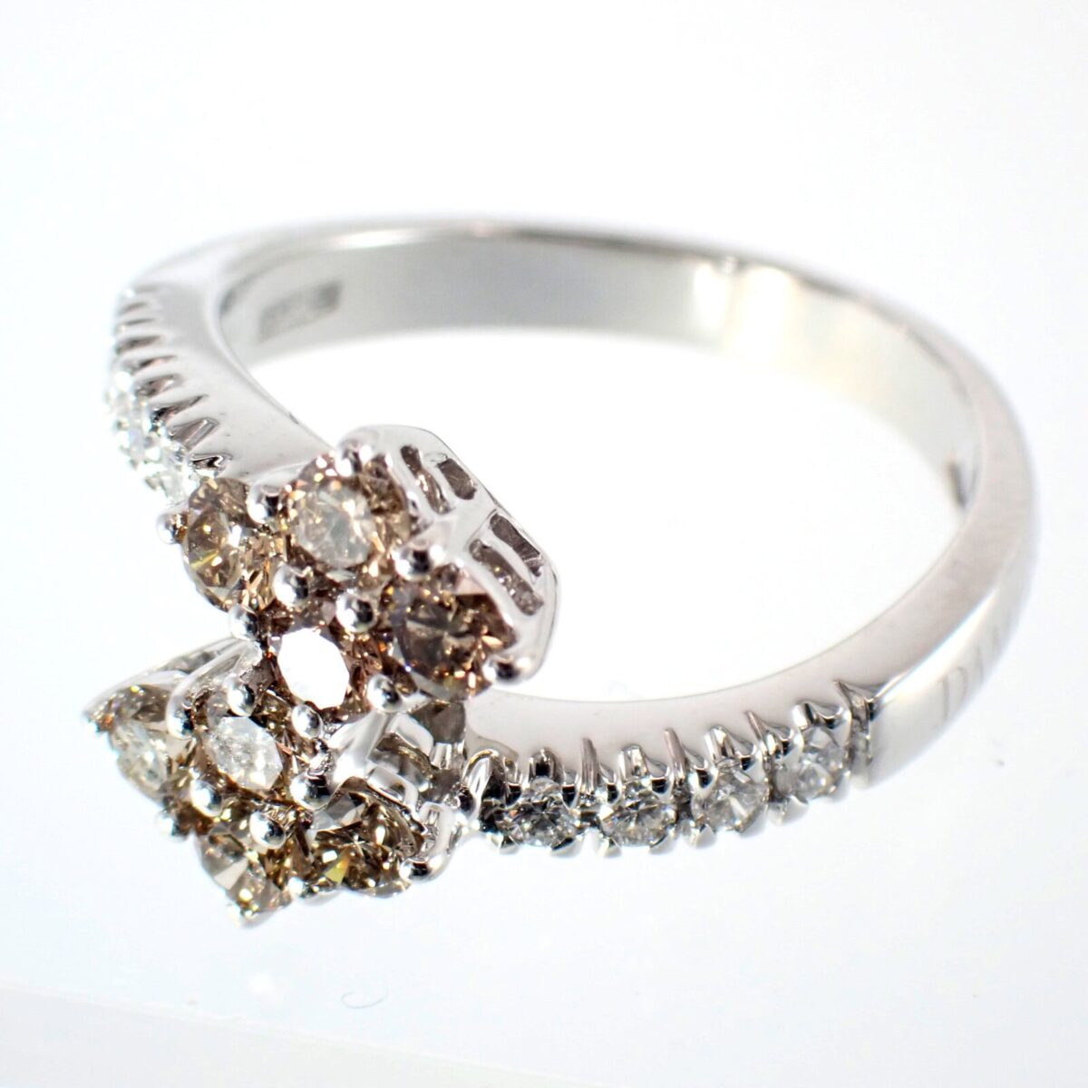 006-4 DAMIANI ダミアーニ フラワーシリーズ ブラウン ダイヤモンド リング WG 12.5号