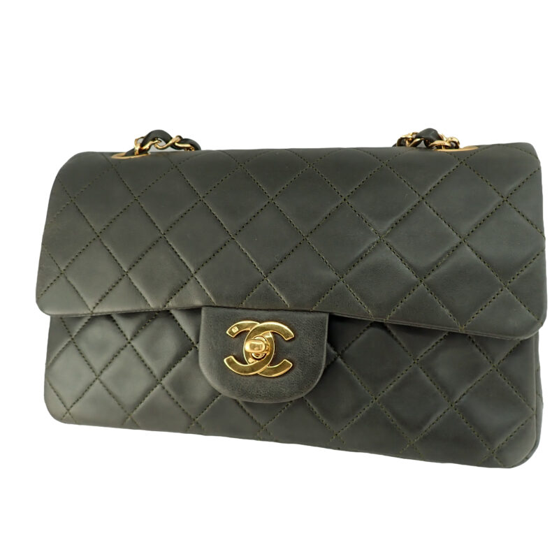CHANEL Double Flap Matelasse olive シャネル マトラッセ Wフラップ 23 ラムスキン オリーブ