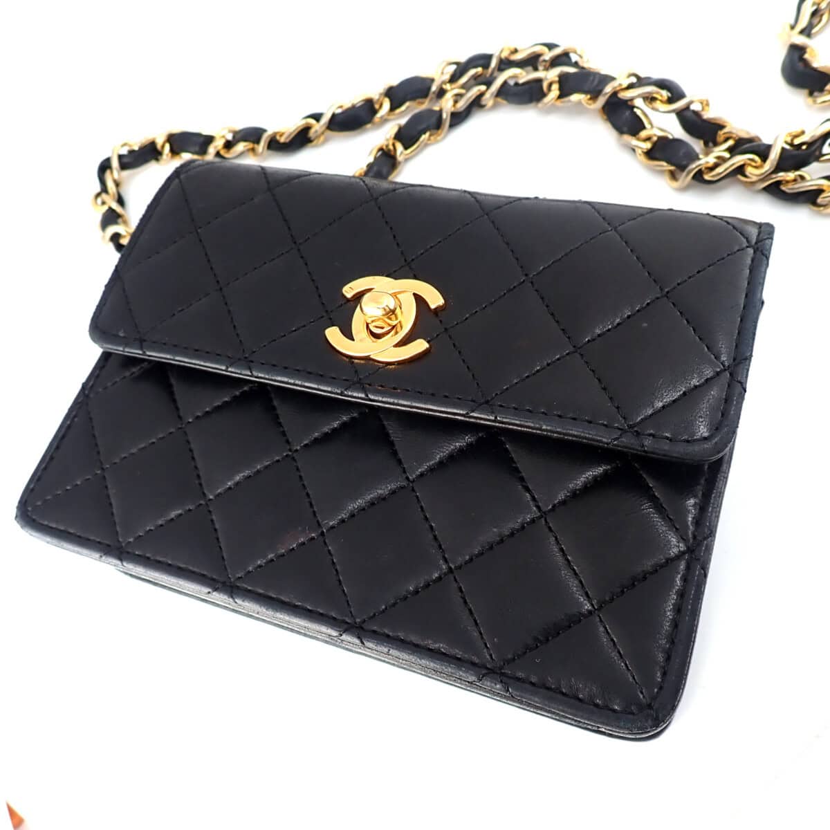 CHANEL Matelasse 14 Chain Shoulder シャネル マトラッセ14 ラムスキン ブラック