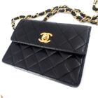 003-5 CHANEL Matelasse 14 Chain Shoulder シャネル マトラッセ14 ラムスキン ブラック