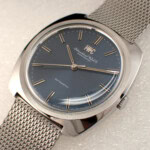 IWC クッションケース 純正ステンレスブレス Cal.854B ネイビー文字盤 1970年製
