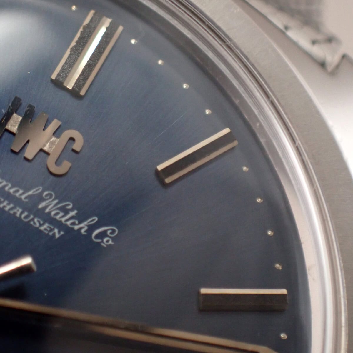 IWC クッションケース 純正ステンレスブレス Cal.854B ネイビー文字盤 1970年製