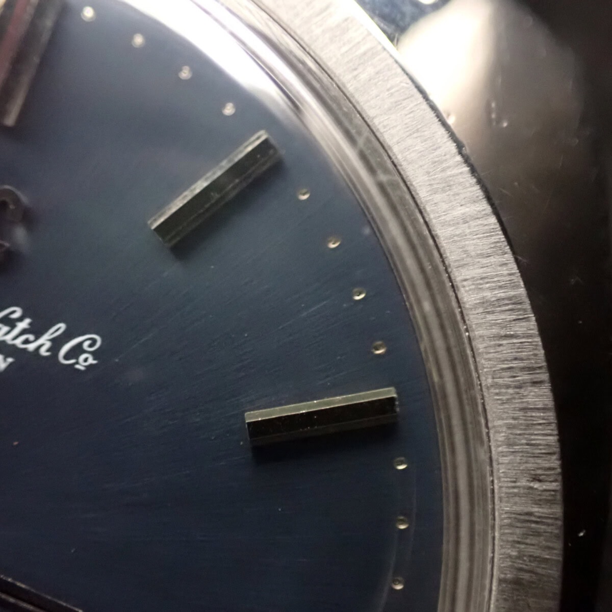 IWC クッションケース 純正ステンレスブレス Cal.854B ネイビー文字盤 1970年製