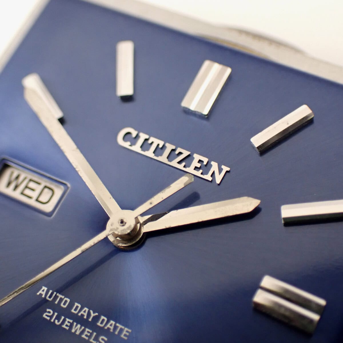 CITIZEN Auto Day Date シチズン スクエア オートデイデイト 52704-Y 1968年 ネイビーダイヤル