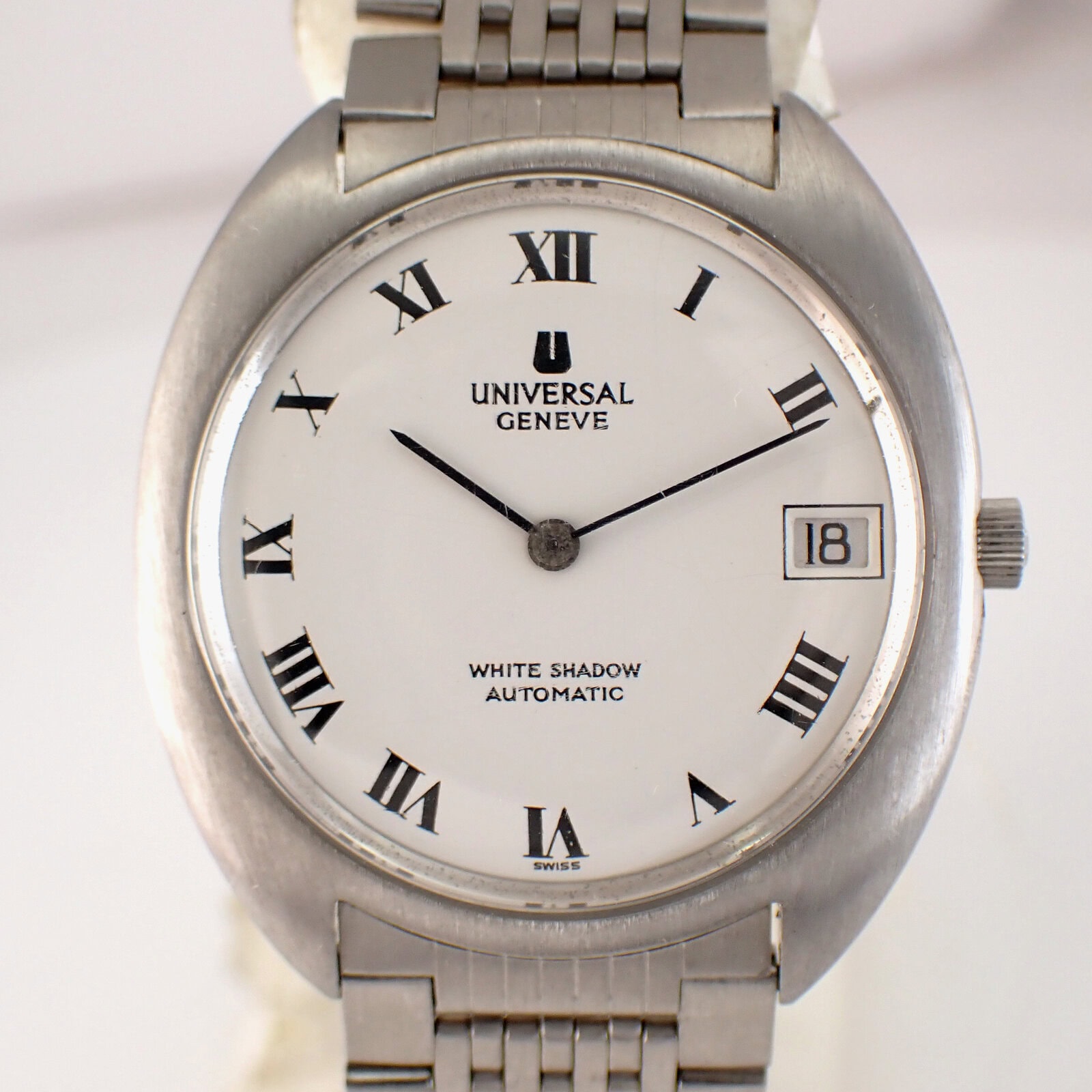UNIVERSAL GENEVE WHITE SHADOW 自動巻き腕時計 ユニバーサル・ジュネーブ ホワイトシャドウ 1970年代製 マイク