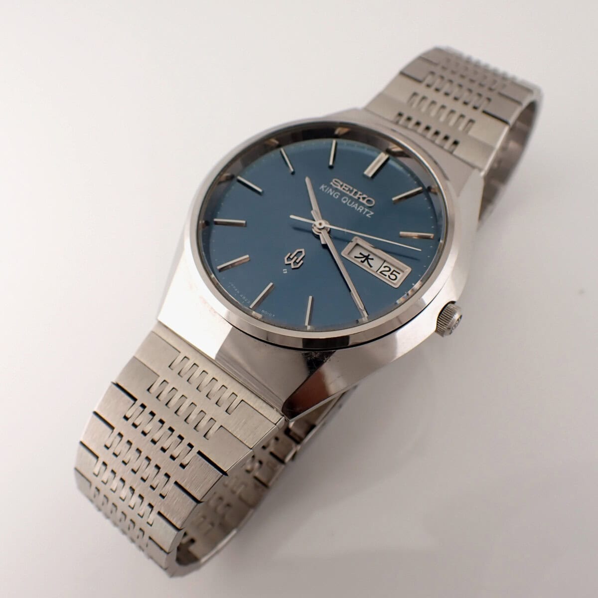 SEIKO KING QUARTZ セイコー キングクォーツ ブルー文字盤 オリジナルブレス 4823-8010 1975年製