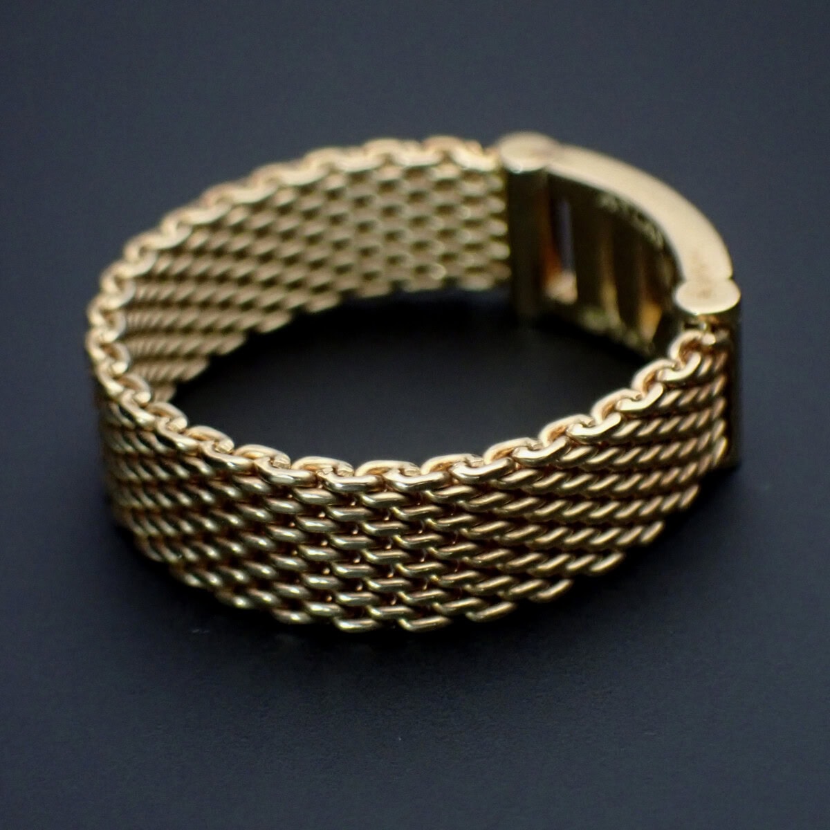 Tiffany Atlas Somerset ティファニー アトラス サマセット メッシュ リング 18K イエローゴールド 18号