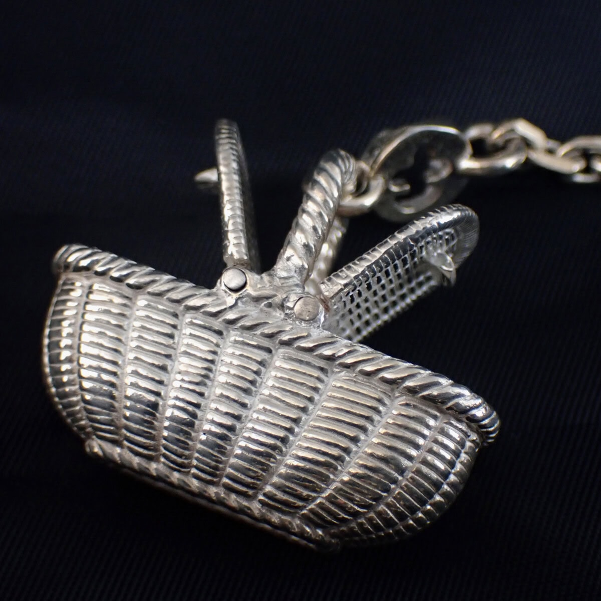 Hermes Basket-Shaped Silver Charm エルメス バスケット チャーム – SV925