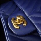 CHANEL Matelasse V-Stitch シャネル マトラッセ Vステッチ ネイビー ラムスキン ミニ フラップバッグ 16cm