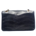 CHANEL シャネル Wチェーン ショルダー 波ステッチ マドモアゼル ブラック