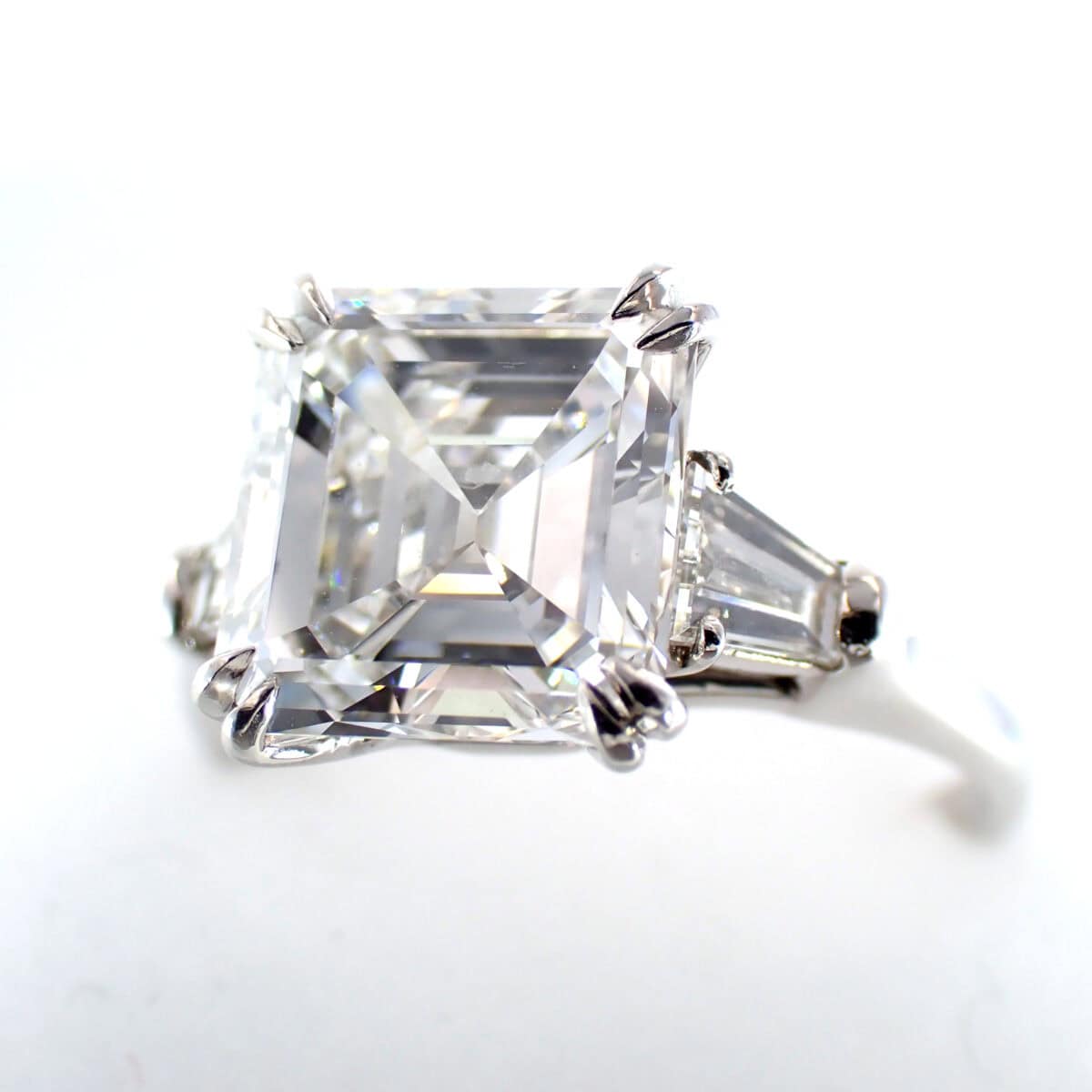 HARRY WINSTON エメラルドカット ダイヤ リング 3.08ct F-VS1 サイド0.43ct 2ピース GIA付き