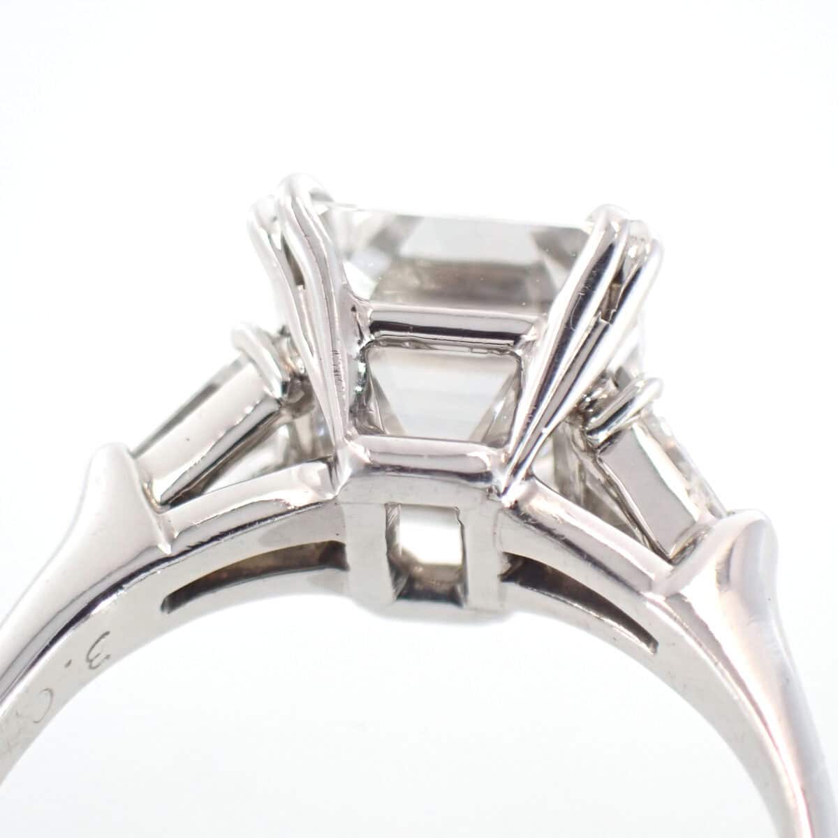 HARRY WINSTON エメラルドカット ダイヤ リング 3.08ct F-VS1 サイド0.43ct 2ピース GIA付き