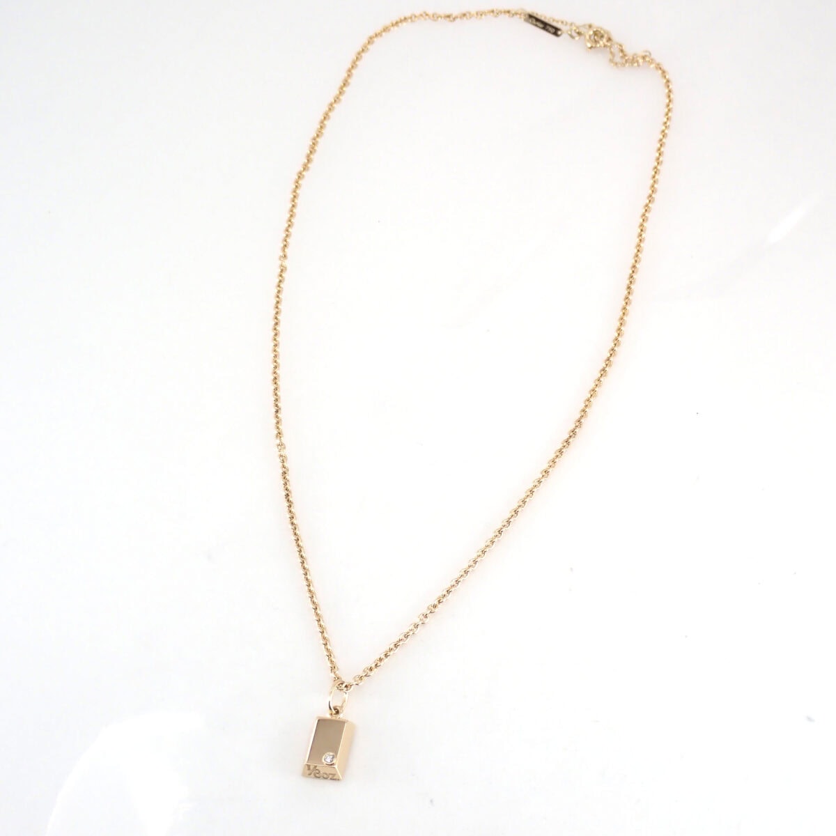 CARTIER カルティエインゴットネックレス 1/80OZ 1ポイントダイヤ イエローゴールド