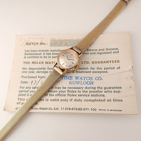 Rolex ロレックス 2637 プレシジョン K18 Cal.1400 カットガラス 手巻き レディース ノンポリッシュ ギャラ付き 1970年製