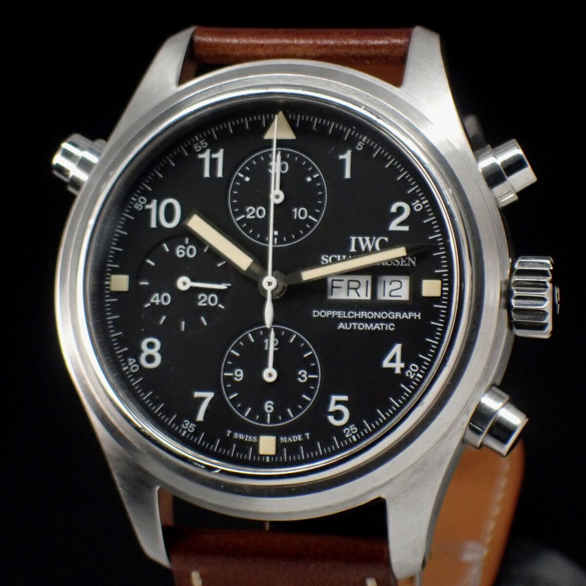 IWC Doppelchronograph ドッペルクロノグラフ 3713-003 トリチウム夜光