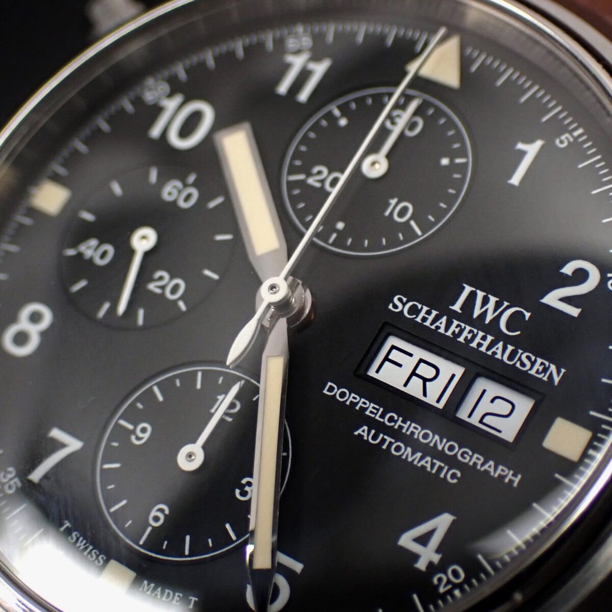 9 IWC Doppelchronograph ドッペルクロノグラフ 3713-003 トリチウム夜光