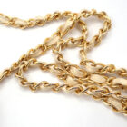 CHANEL ココマークチェーンショルダーバッグ ストロー/レザー ブラック