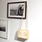 CHANEL ココマークチェーンショルダーバッグ ストロー/レザー ブラック