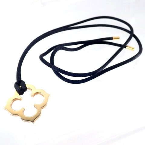 Cフラット チャーム ネックレス イエローゴールド