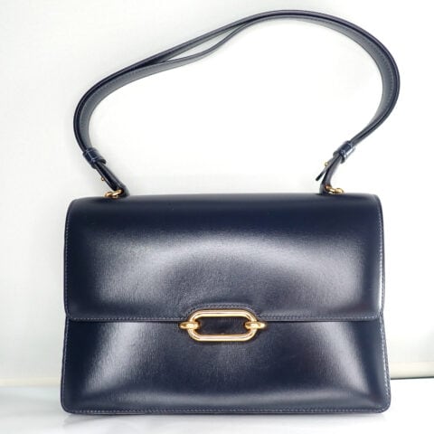 PA191395 エルメス フォンスベル ボックスカーフ ネイビー 1989年製 デッドストック