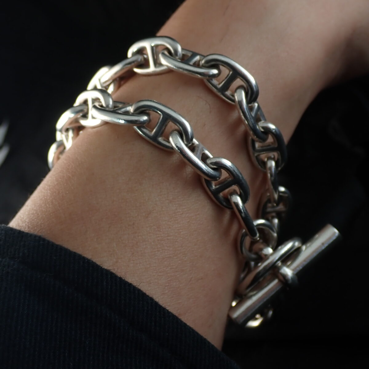 HERMES Chaine d'Ancre エルメス ヴィンテージ シェーヌダンクル PM ネックレス 筆記体 43コマ