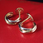 001 Cartier Trinity Earrings カルティエ トリニティ ピアス ミニモデル 18Kスリーゴールド B8301540