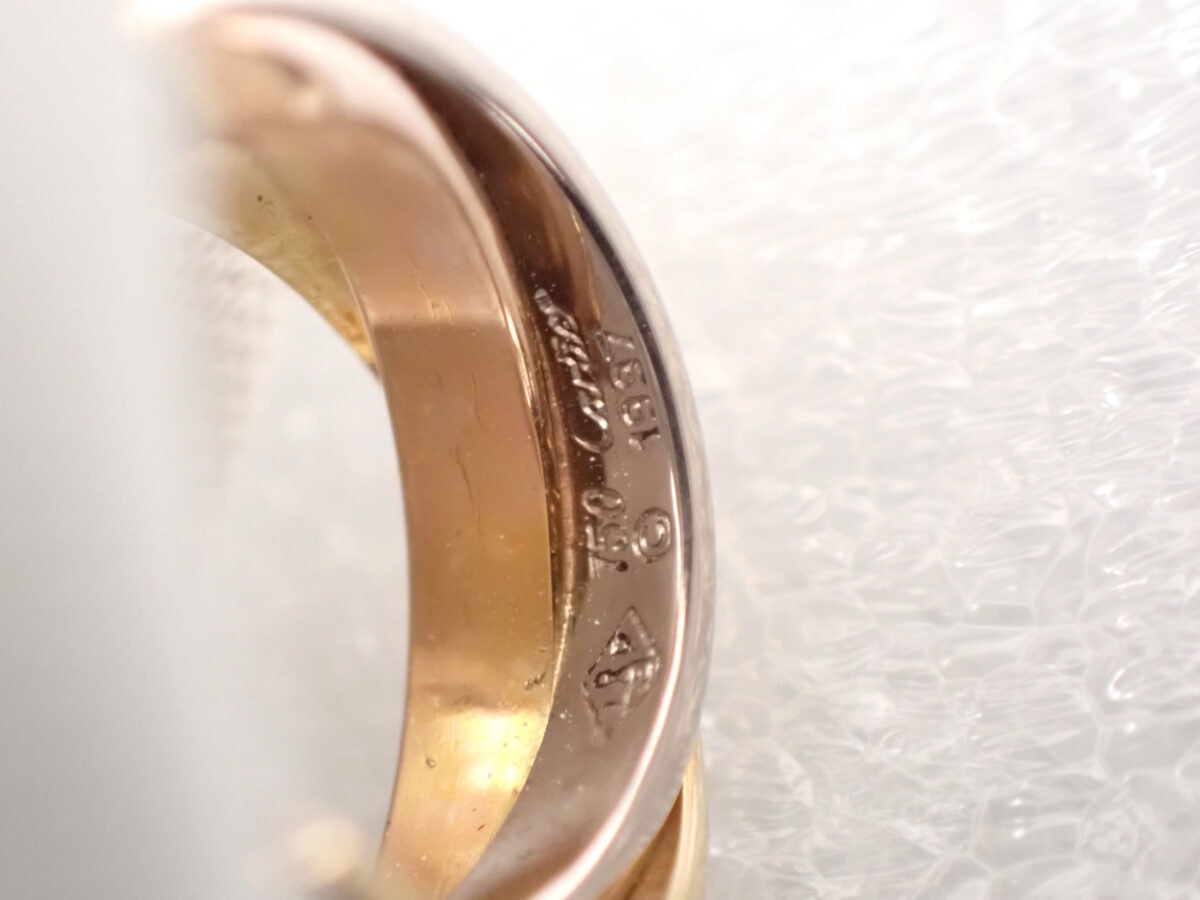 006 Cartier Trinity Earrings カルティエ トリニティ ピアス ミニモデル 18Kスリーゴールド B8301540