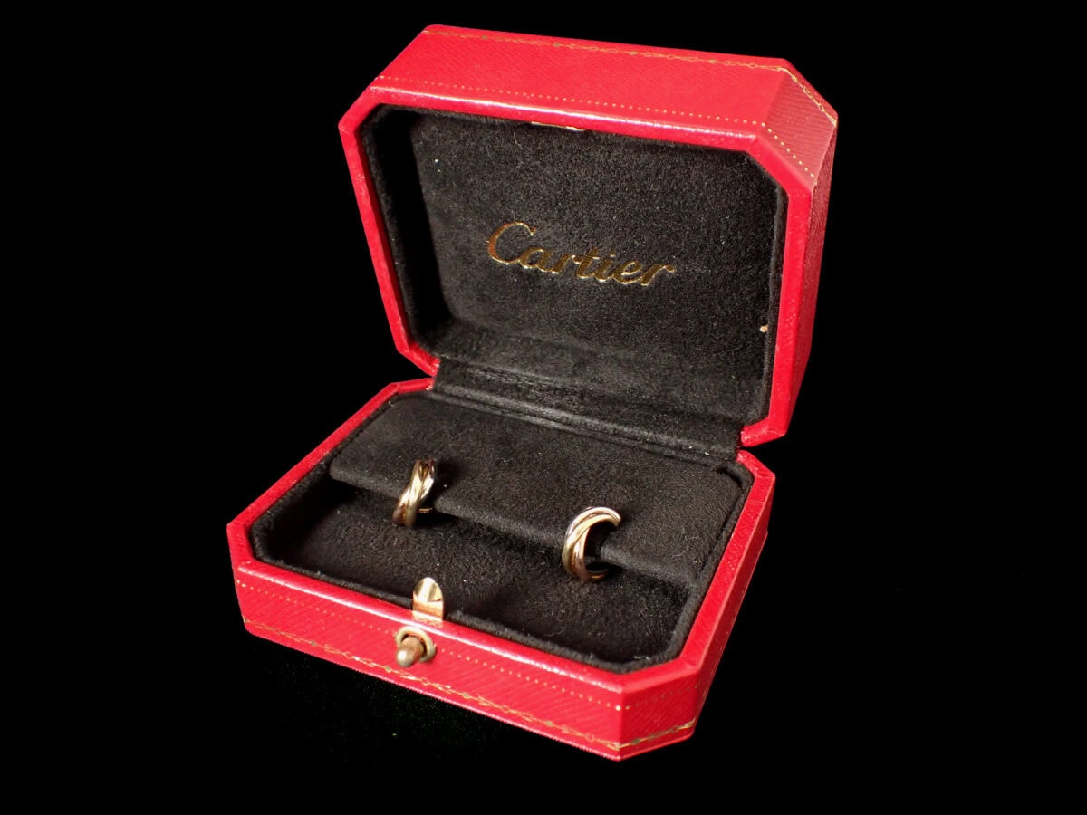 008 Cartier Trinity Earrings カルティエ トリニティ ピアス ミニモデル 18Kスリーゴールド B8301540