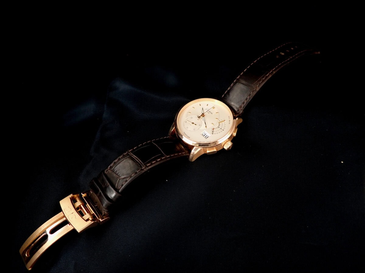 14 GLASHUTTE ORIGINAL グラスヒュッテ・オリジナル パノグラフ 1-61-03-25-15-05 18Kレッドゴールド シルバー文字盤 フライバック クロノグラフ