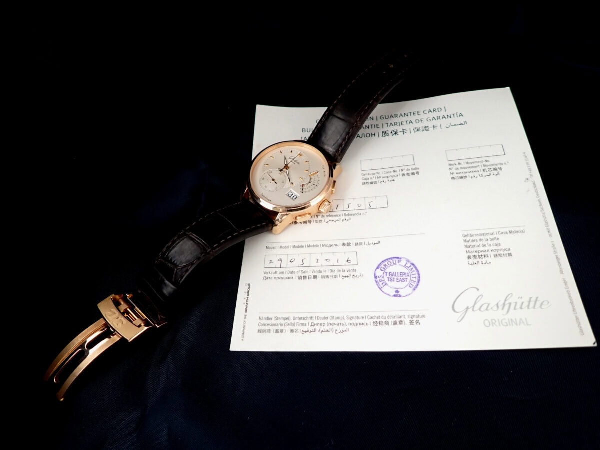 16 GLASHUTTE ORIGINAL グラスヒュッテ・オリジナル パノグラフ 1-61-03-25-15-05 18Kレッドゴールド シルバー文字盤 フライバック クロノグラフ