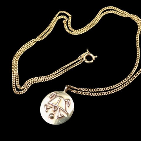 001 Tiffany & Co. for Ralph Lauren ティファニー ラルフローレン Wネーム ペンダント ネックレス 18Kイエローゴールド 1970年代