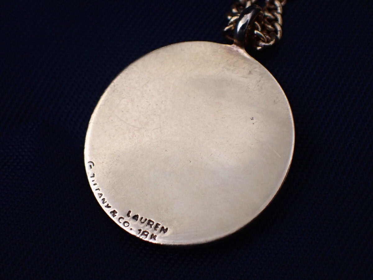 003 Tiffany & Co. for Ralph Lauren ティファニー ラルフローレン Wネーム ペンダント ネックレス 18Kイエローゴールド 1970年代