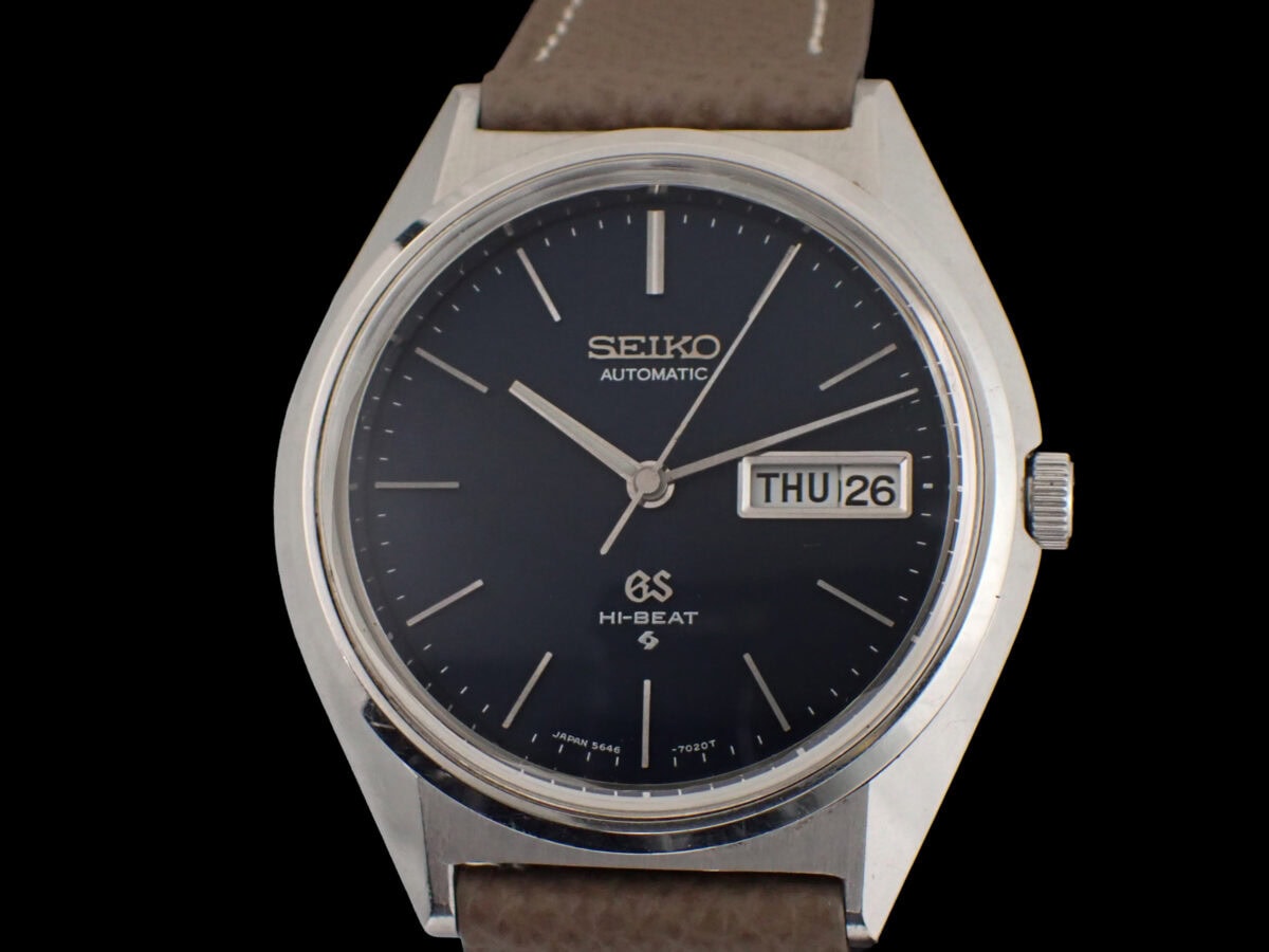 01 SEIKO Grand Seiko 56GS セイコー グランドセイコー 56GS 5646-7010 ネイビー文字盤 自動巻き BOX付き 1972年製