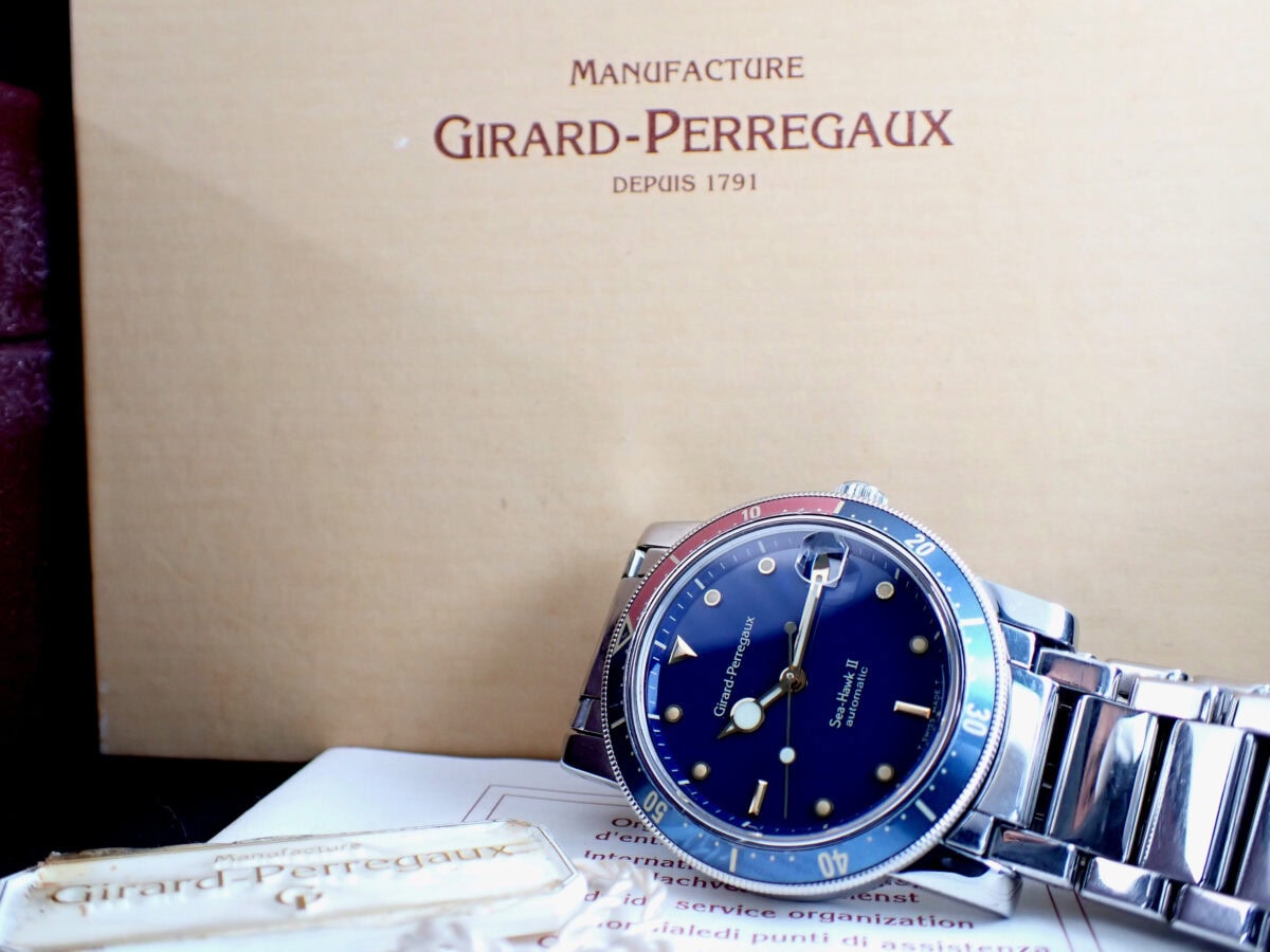 019 GIRARD-PERREGAUX Sea Hawk II ジラール・ペルゴ シーホークII 77530.1.11.440 ブルー文字盤 Cal.220 自動巻き