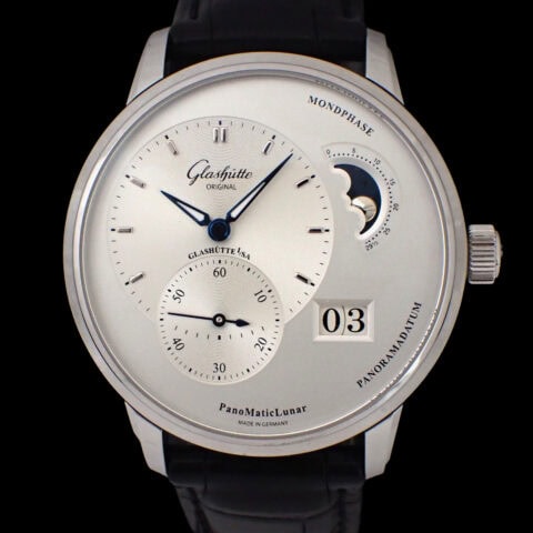Glashutte Original PanoMaticLunar Glashutte Original PanoMaticLunar グラスヒュッテ・オリジナル パノマティックルナ 1-90-02-42-32-01 シルバー文字盤 パノラマデイト&ムーンフェイズ