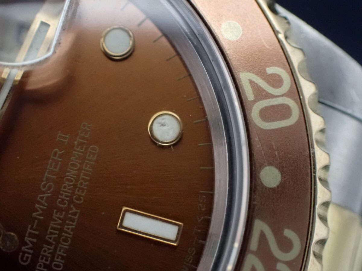 004 ROLEX GMT-Master II Root Beer Tritium ロレックス GMTマスターII 16713 ルートビア トリチウム文字盤 1994年製 コンビモデル