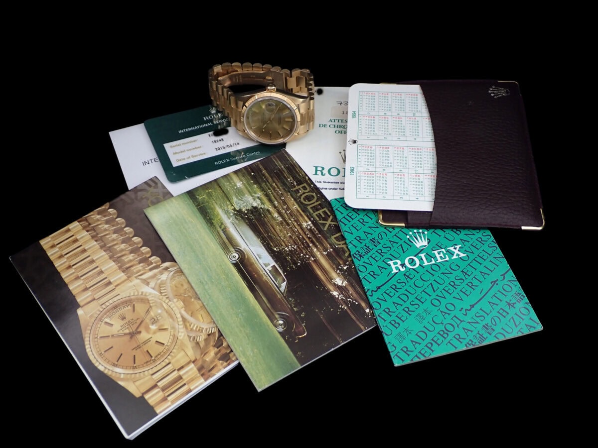 015 ROLEX Day-Date Bark ロレックス デイデイト バーク 18248 18Kイエローゴールド Xシリアル 1993年 箱・保証書付き