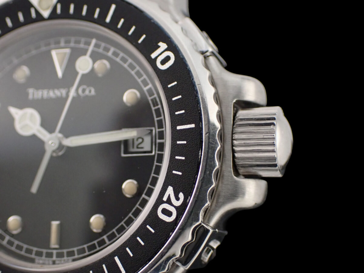 Tiffany & Co. Diver Black Dial ティファニー L0719 ダイバー ブラック文字盤 ヴィンテージ クォーツ 純正ベルト・ギャランティー付き