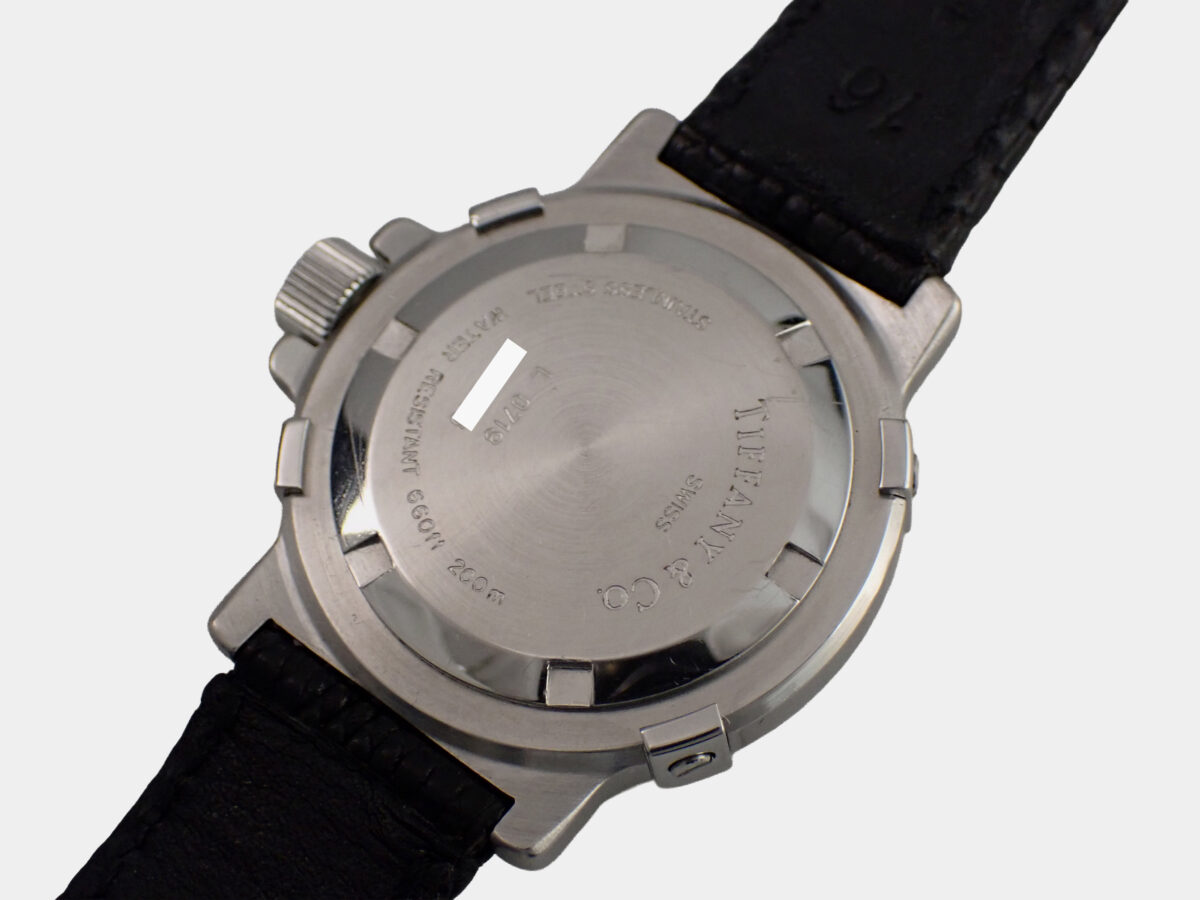 008 Tiffany & Co. Diver Black Dial ティファニー L0719 ダイバー ブラック文字盤 ヴィンテージ クォーツ 純正ベルト・ギャランティー付き