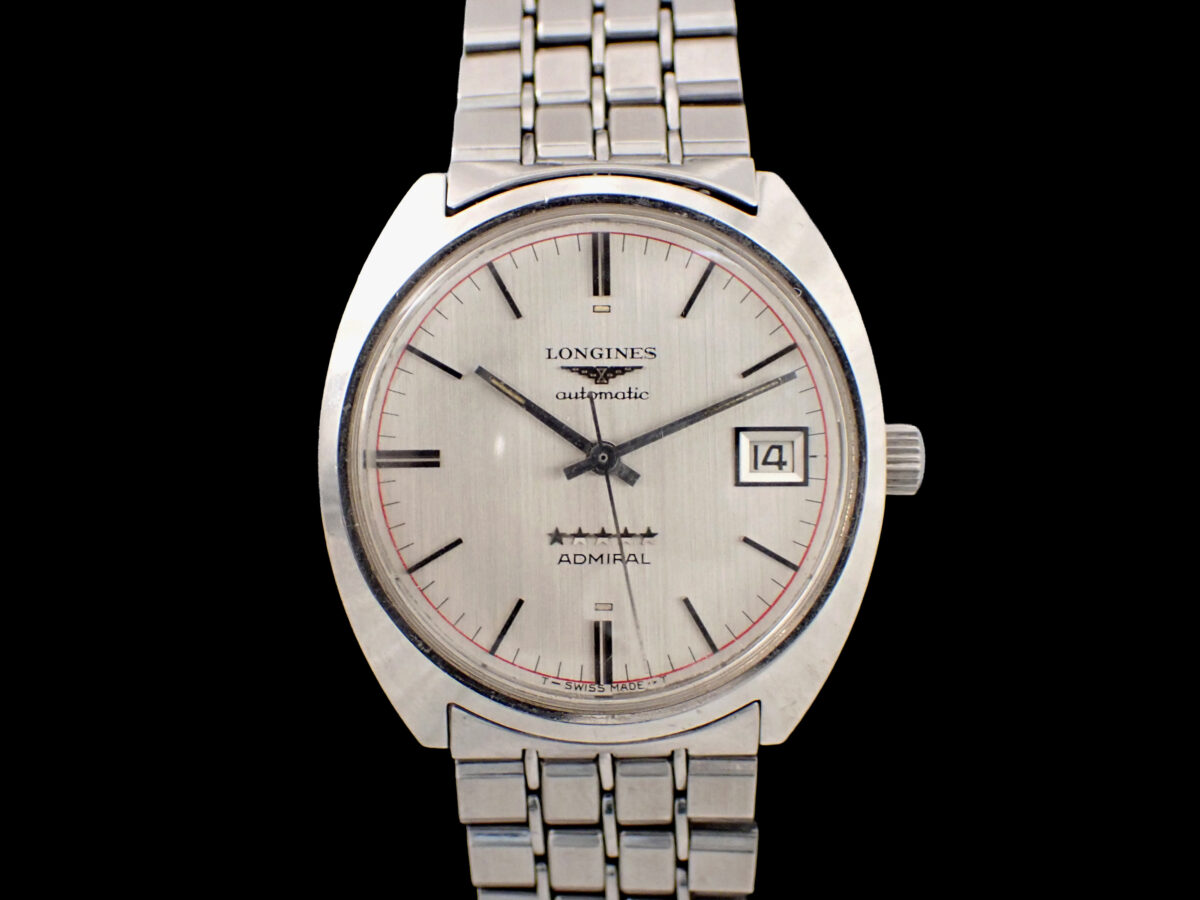 LONGINES Admiral 5 Star Ref.8642 Cal.506 LONGINES Admiral 5 Star ロンジン アドミラル ファイブスター Ref.8642 Cal.506 1971年製 シルバー文字盤 純正ブレス付き