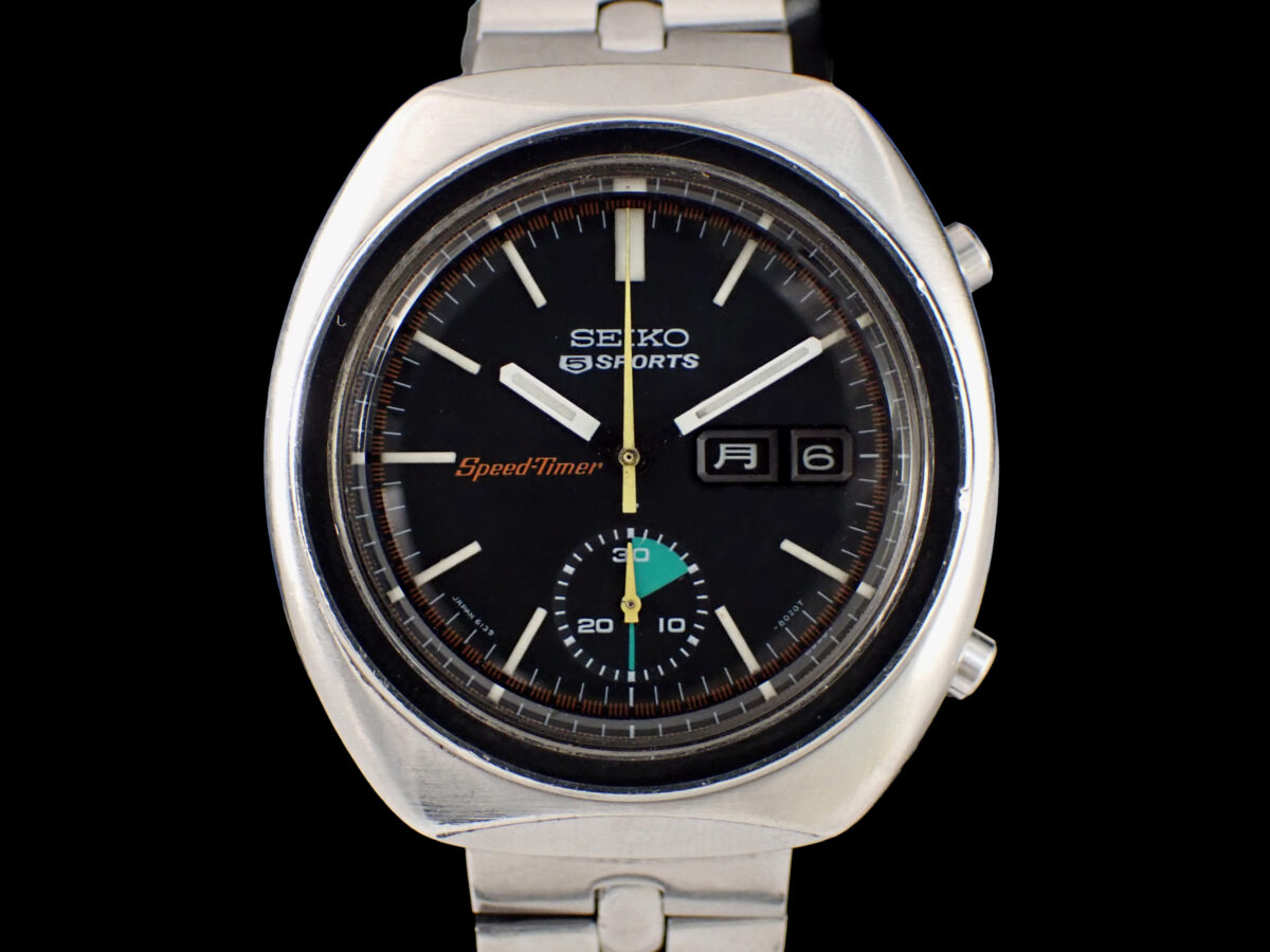 SEIKO 5 Sports Speed-Timer Chronograph 6139-8002 Black Dial SEIKO 5 Sports Speed-Timer Chronograph セイコー 5スポーツ スピードタイマー クロノグラフ 6139-8002 1971年製