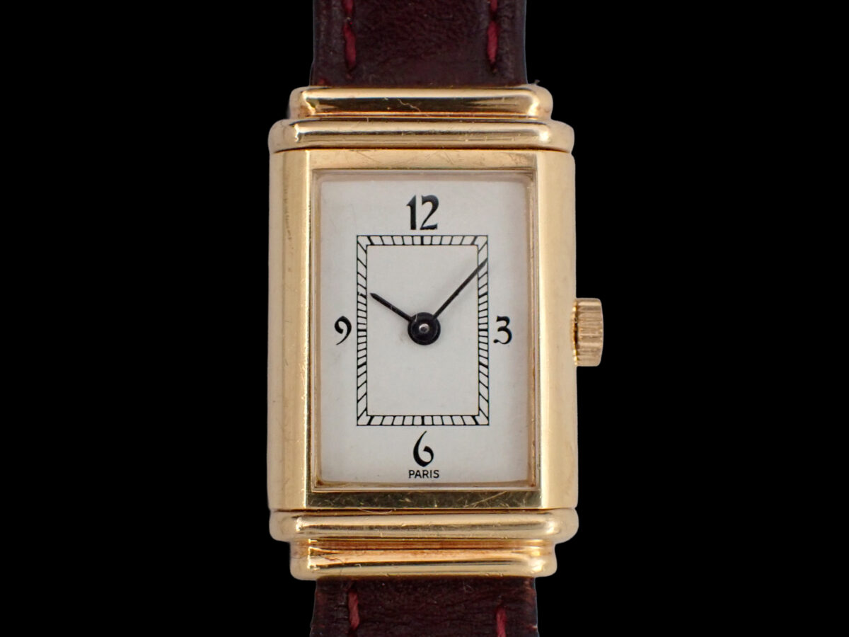yves-saint-laurent-reverso-01-front Yves Saint Laurent Reversible “Reverso“ イヴ・サンローラン レベルソ Ref.2175 1970年代頃 18Kイエローゴールド無垢 リバーシブル 手巻き