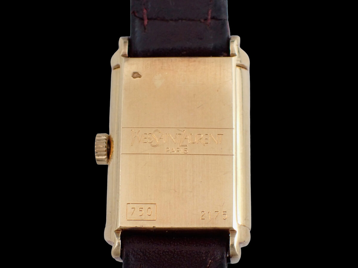 yves-saint-laurent-reverso-02-case-back Yves Saint Laurent Reversible “Reverso“ イヴ・サンローラン レベルソ Ref.2175 1970年代頃 18Kイエローゴールド無垢 リバーシブル 手巻き